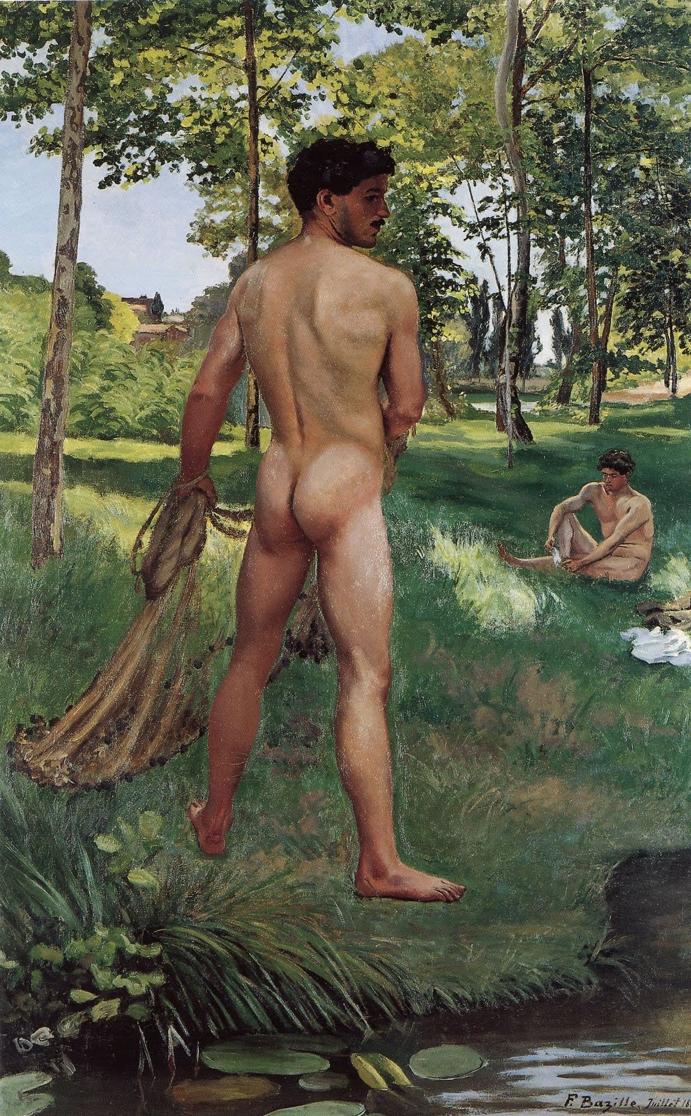 Reproduction du tableau « Le Pêcheur à l'épervier - Frédéric Bazille » par Alpha Reproduction en peinture à l’huile