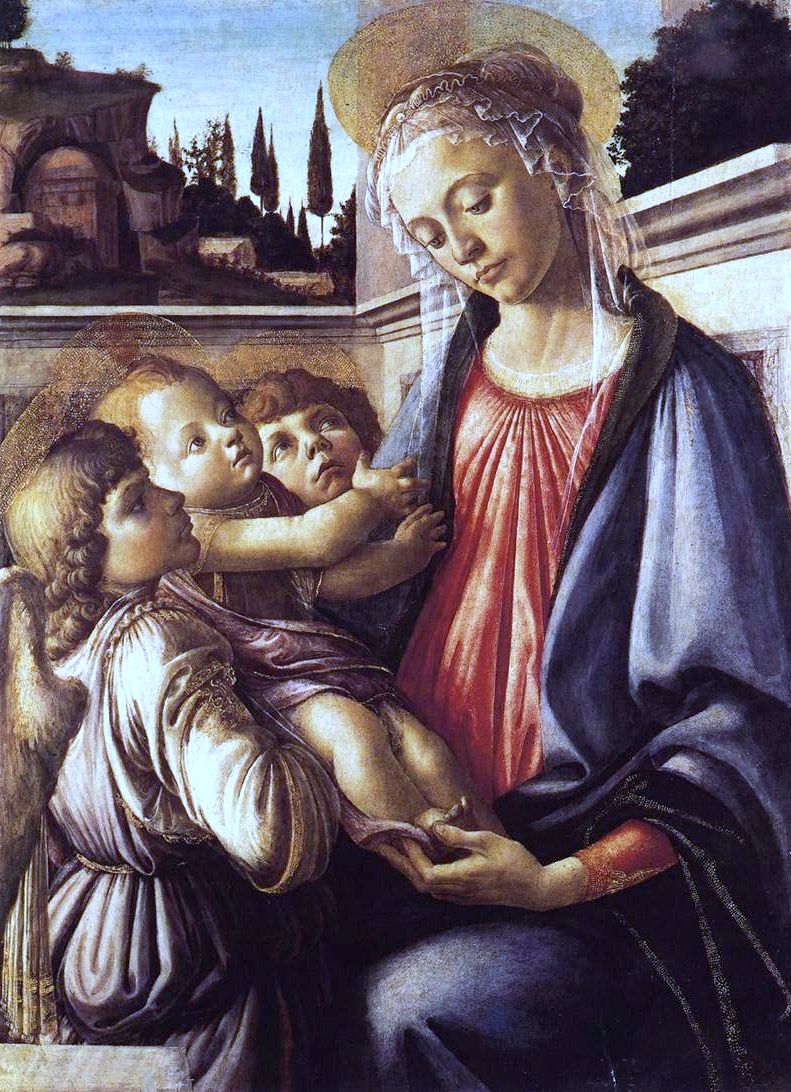De Maagd met het Kind en Twee Engelen - Sandro Botticelli