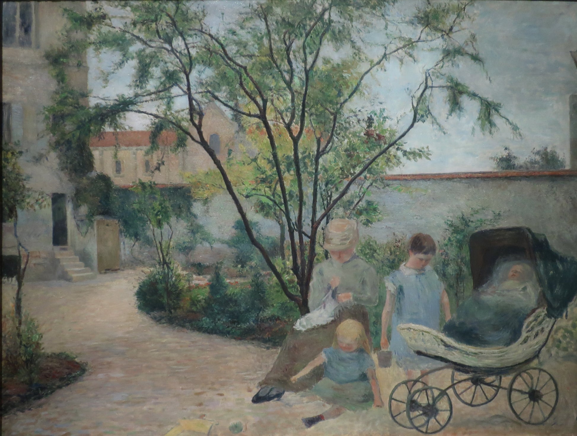 De Familie van de Schilder in de Tuin, Rue Carcel - Paul Gauguin