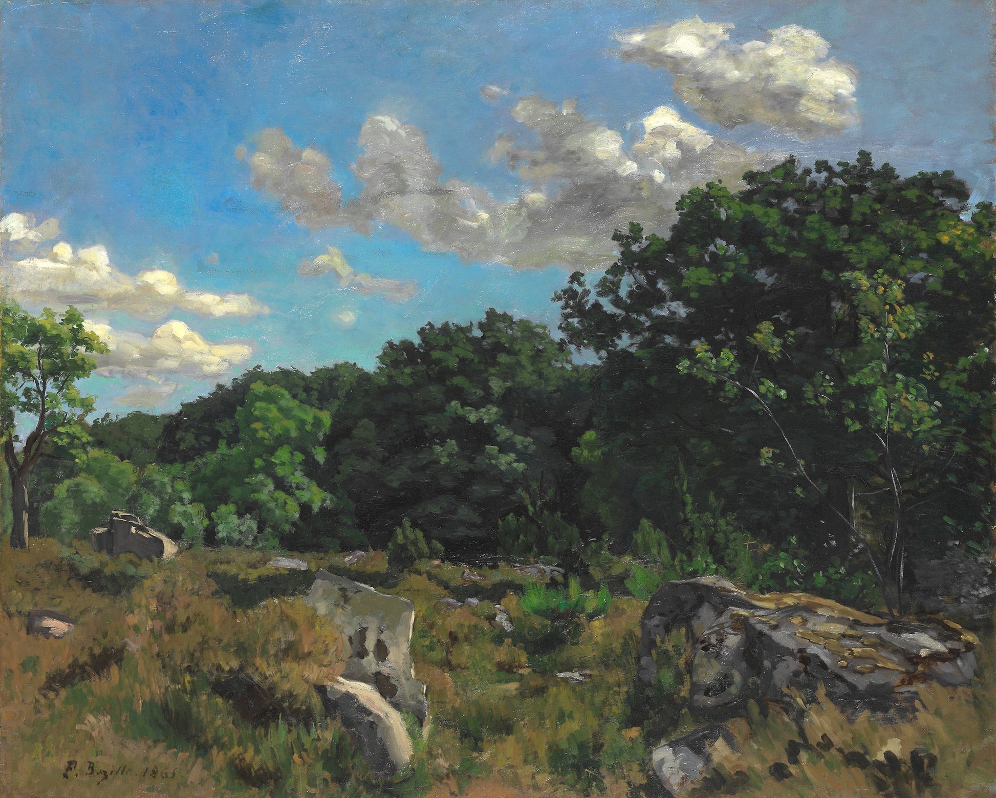 Reproduction du tableau « Paysage à Chailly - Frédéric Bazille » par Alpha Reproduction en peinture à l’huile