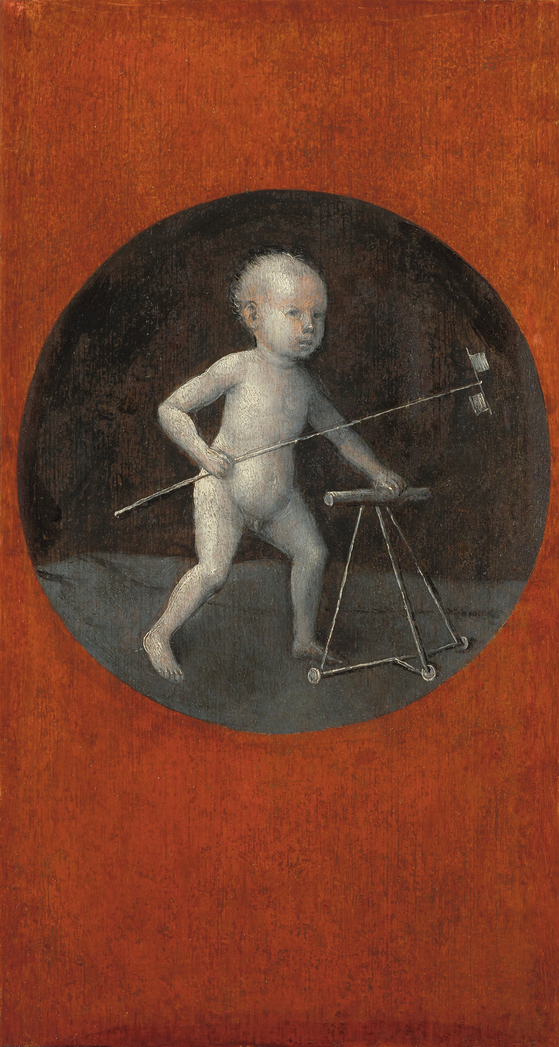 Kind met windmolen en loopwagen - Hieronymus Bosch