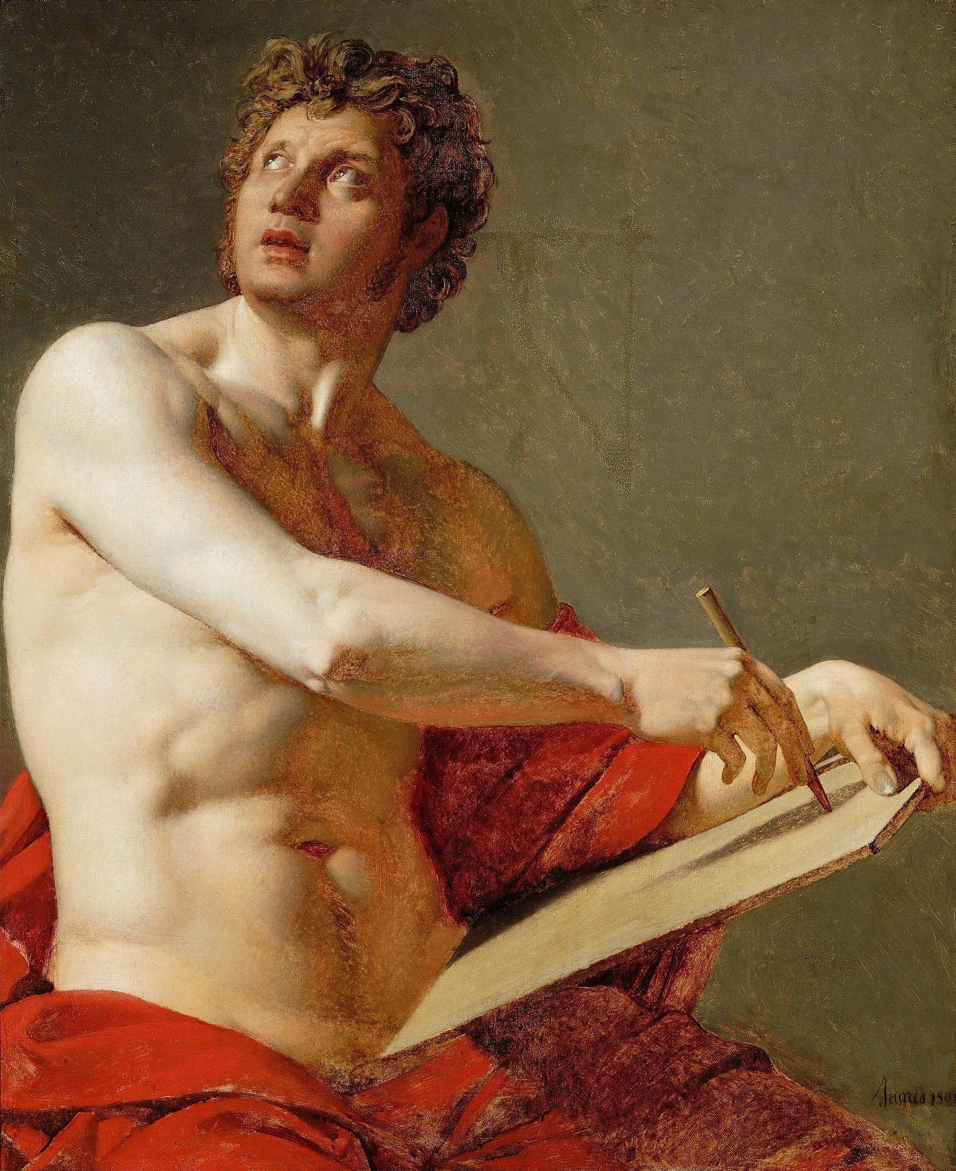 De Academische Studie van een Mannelijke Torso - Jean-Auguste-Dominique Ingres