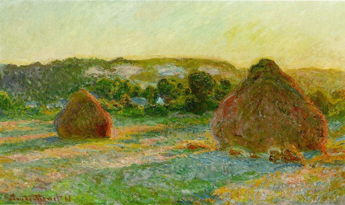 Meules, einde van de zomer - Claude Monet