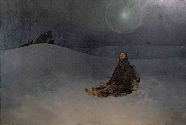 Vrouw in de woestijn - Alphonse Mucha