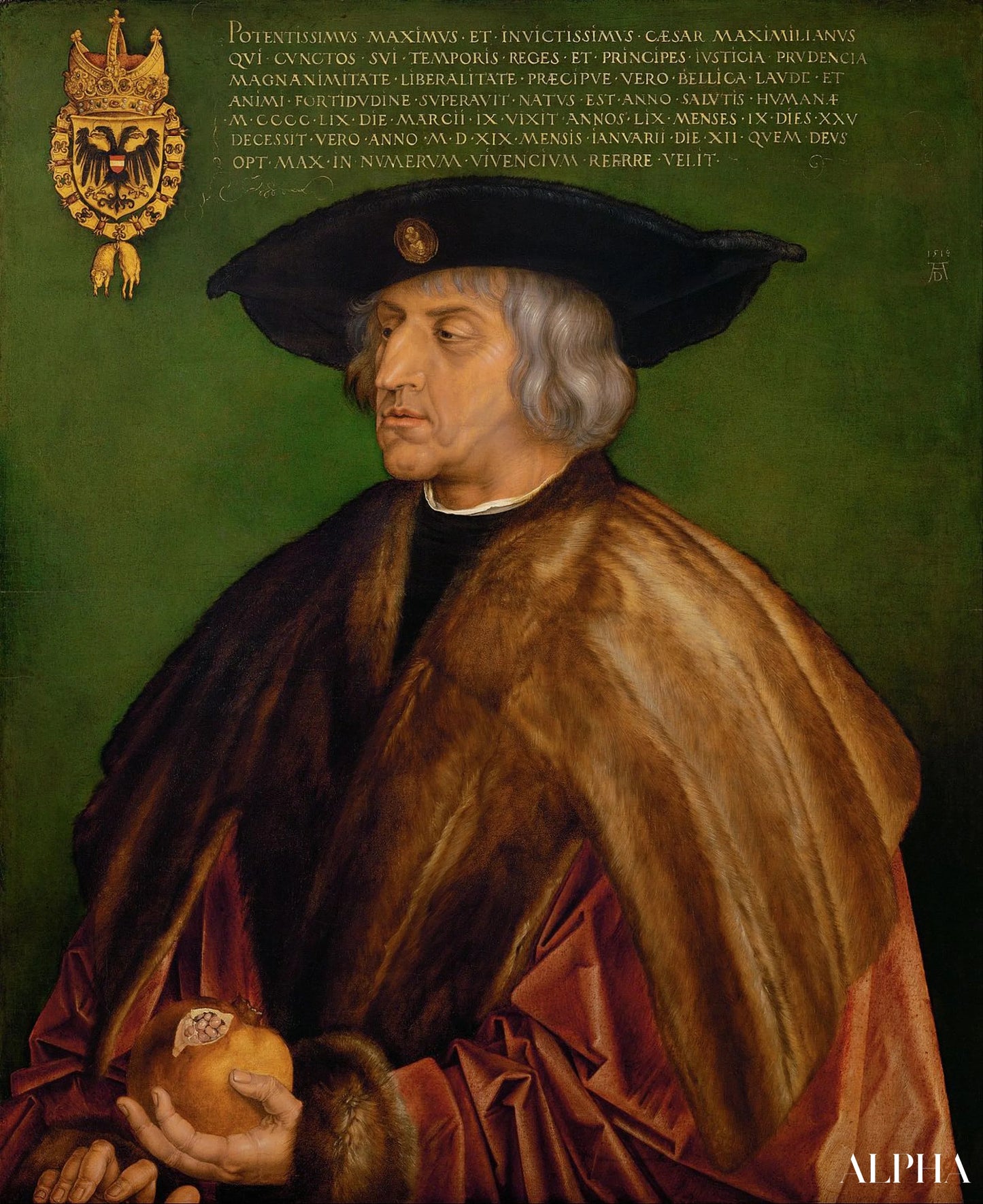 Portrait de l'empereur Maximilien Ier - Albrecht Dürer - Reproductions de tableaux et peintures haut de gamme