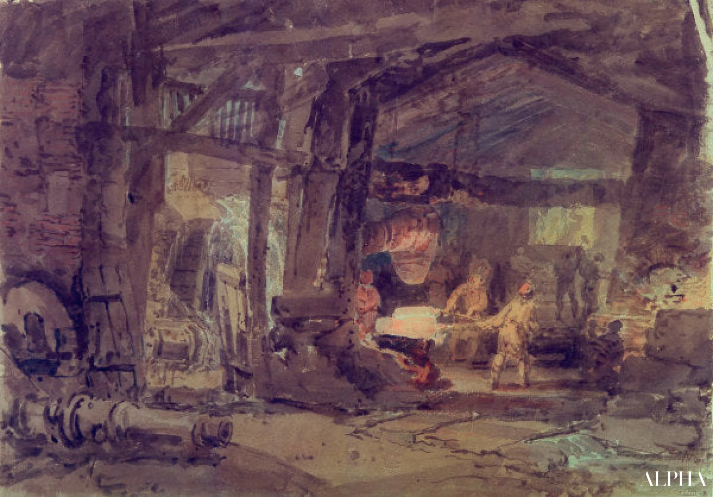 Une fonderie de fer - William Turner - Reproductions de tableaux et peintures haut de gamme