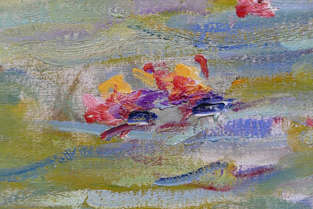 Detail of "The Water Lily Pond" by Claude Monet 03