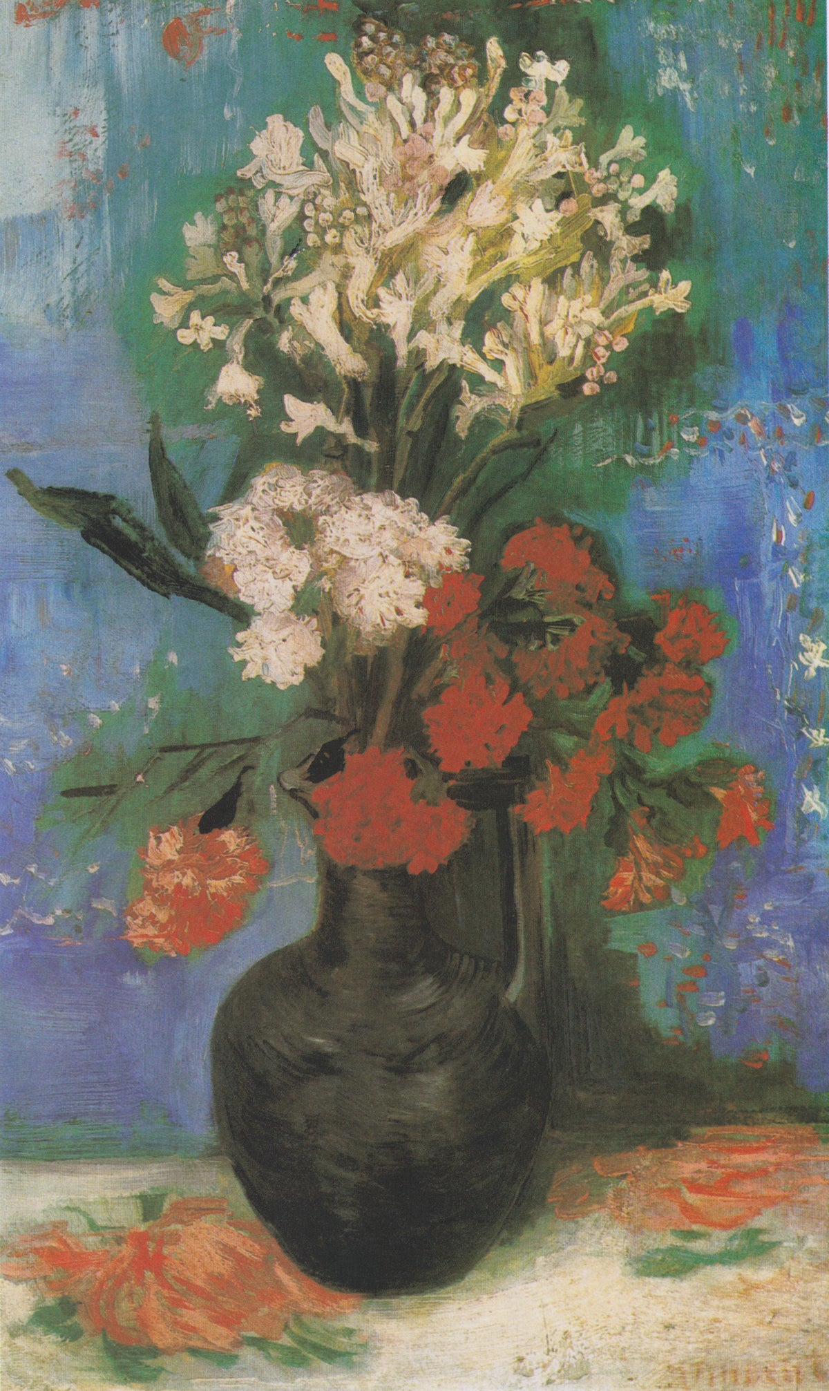 Van Gogh   Vase mit Nelken und anderen Blumen