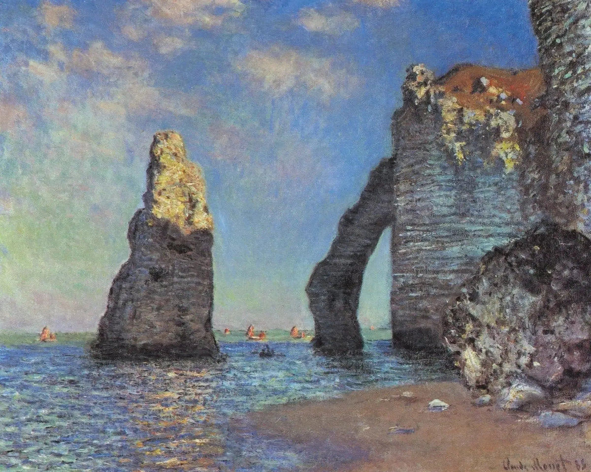 Les Falaises à Étretat peintes par Claude Monet