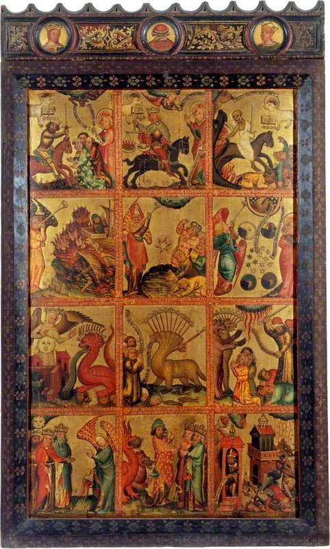 12 scènes uit de Apocalyps (triptyque retabel, rechterpaneel, binnenkant) - Meester Bertram
