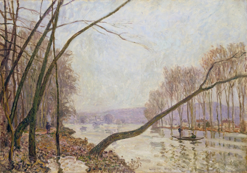 Oever van de Seine in de herfst - Alfred Sisley