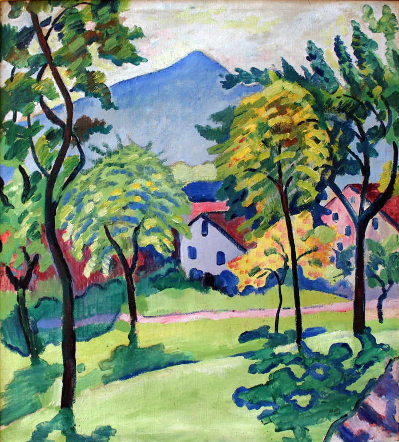 Landschap van Tegernsee - August Macke
