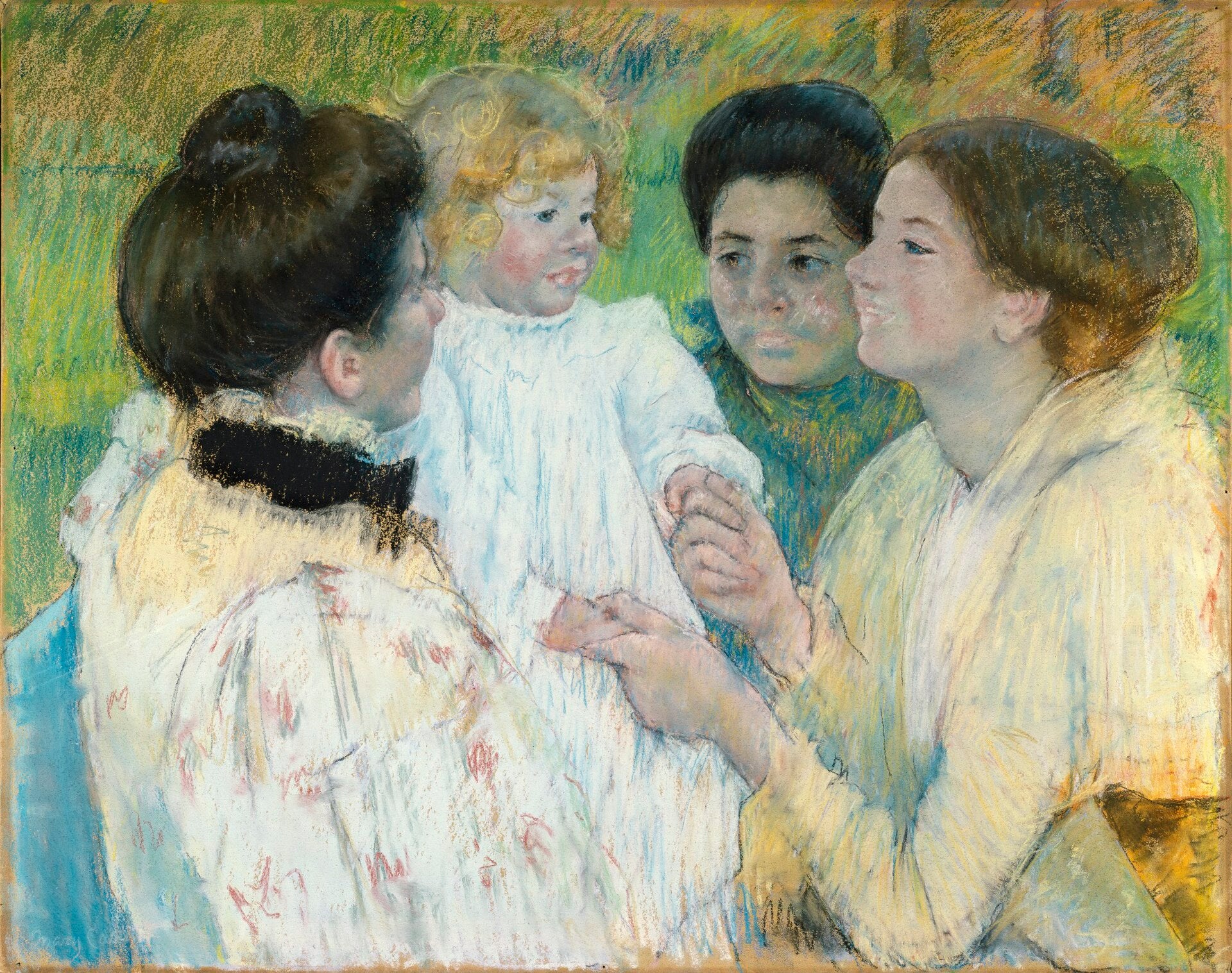 Femmes admirant un enfant, Mary Cassatt, 1897, huile sur toile