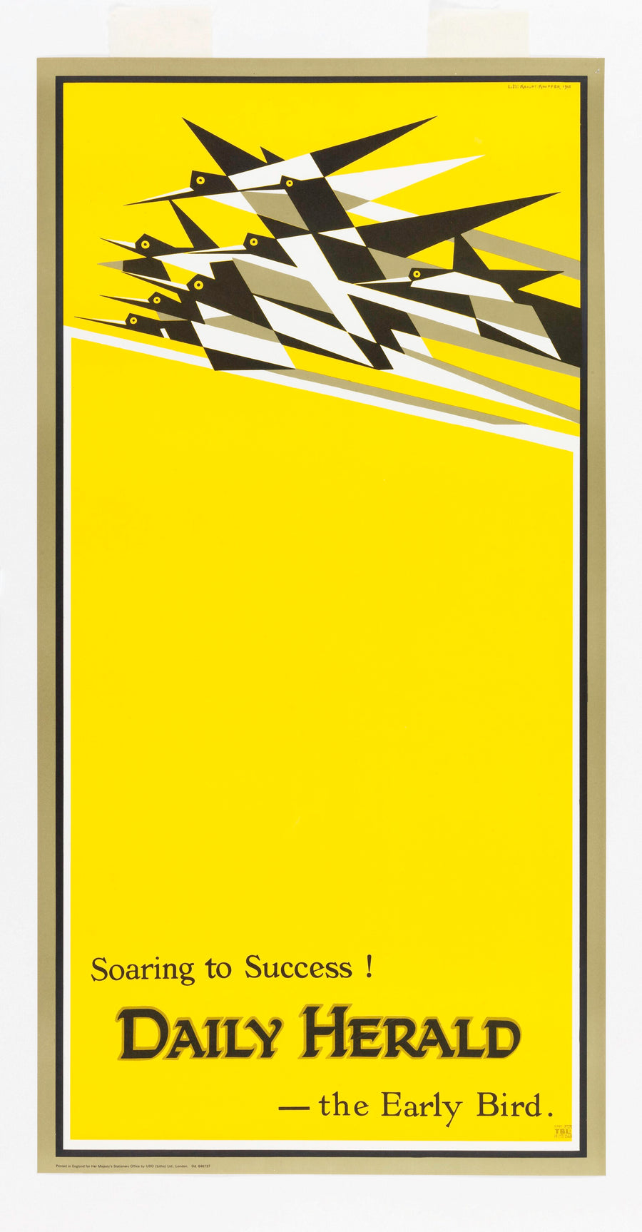 Soaring to Success — The Early Bird, Edward McKnight Kauffer, 1918 — reproduction peinte à la main