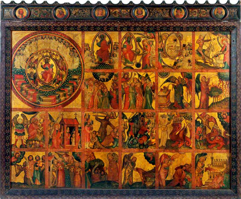 21 scènes uit de Apocalyps (triptyk retabel, middelpaneel) - Meester Bertram