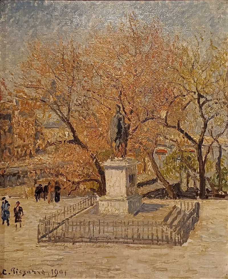 Standbeeld van Hendrik IV, begin van de lente - Camille Pissarro