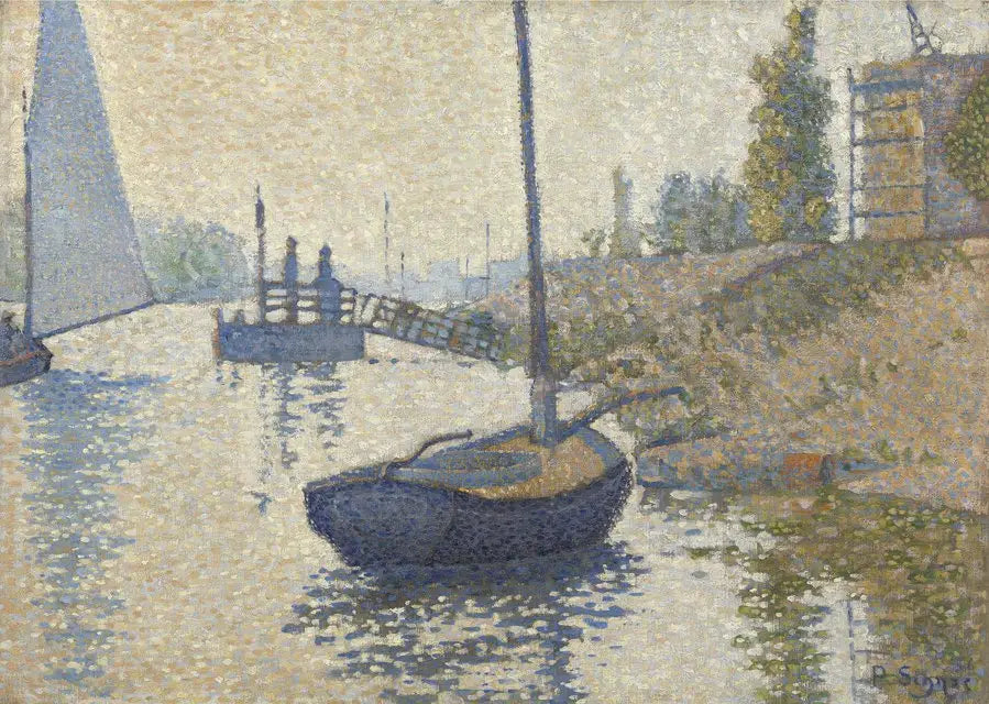 Reproduction du tableau « Le Ponton de la Félicité à Asnières - Paul Signac » par Alpha Reproduction en peinture à l’huile