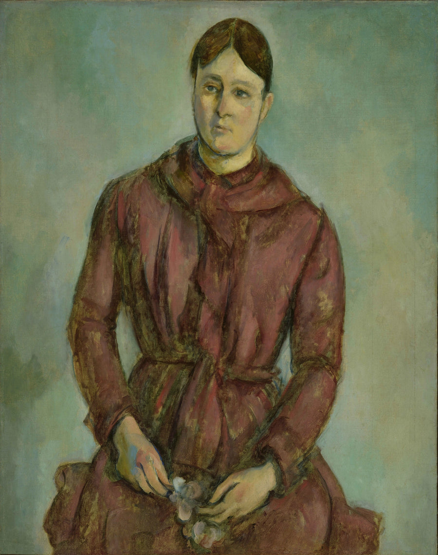 Mevrouw Cézanne in een rode jurk - Paul Cézanne