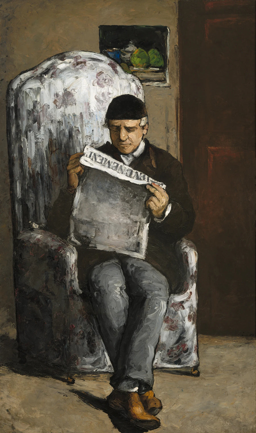 Vader van de Kunstenaar lezend het Nieuws - Paul Cézanne