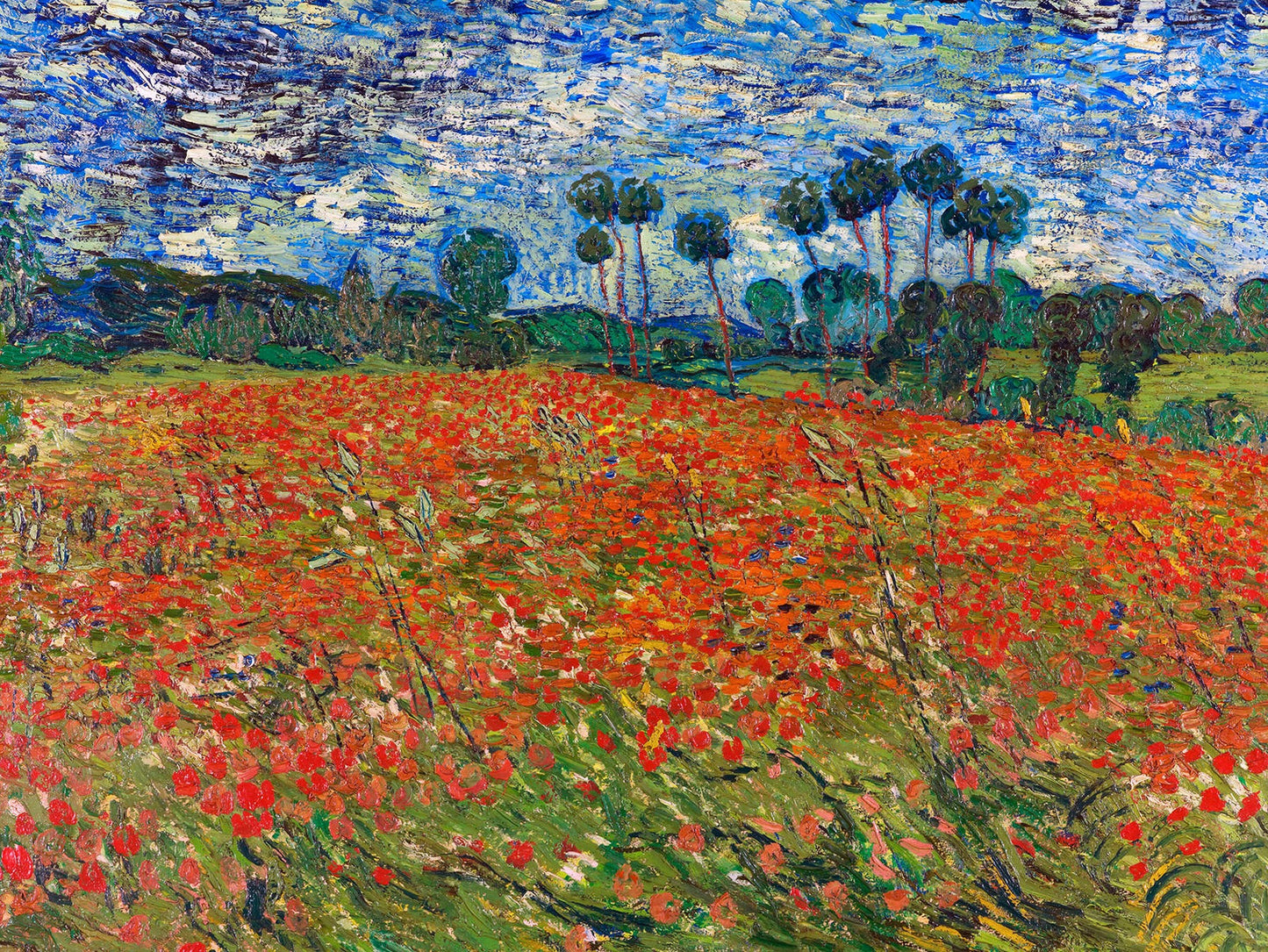 Korenveld met klaprozen, Auvers-sur-Oise - Van Gogh