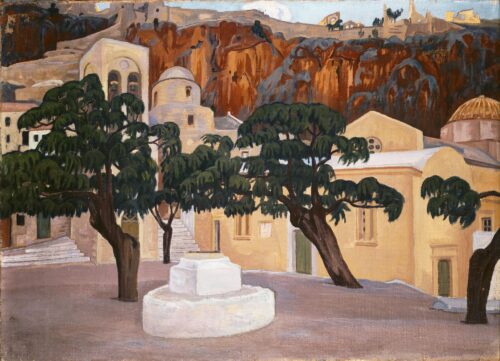 Les Remparts de Monemvasia, Konstantinos Maleas, 1924 - 1928, Oil on canvas
