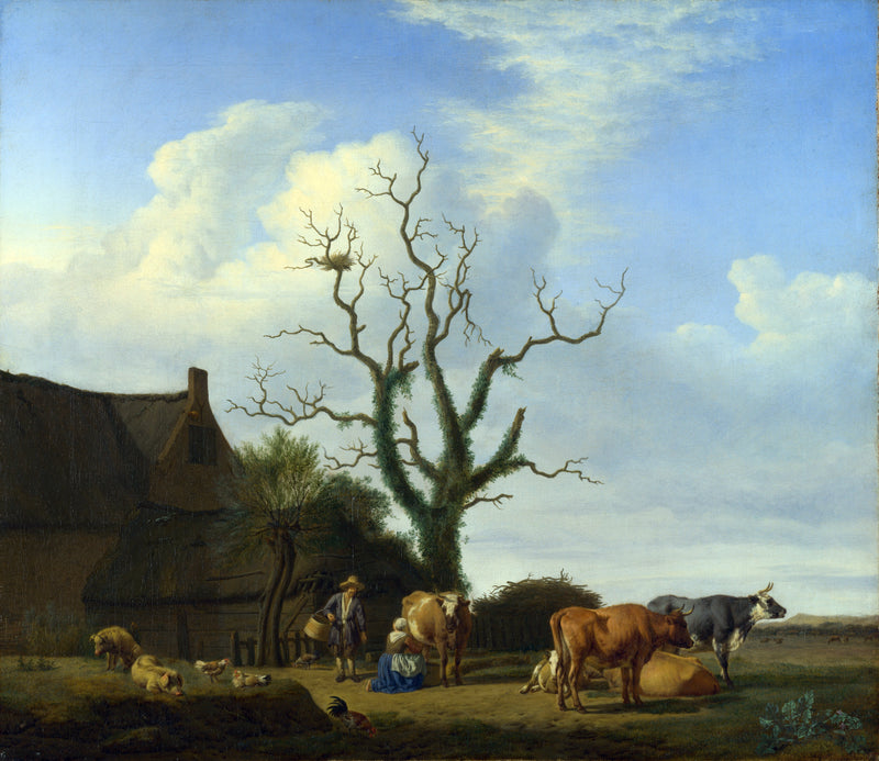 Une ferme avec un arbre mort - Adriaen van de Velde