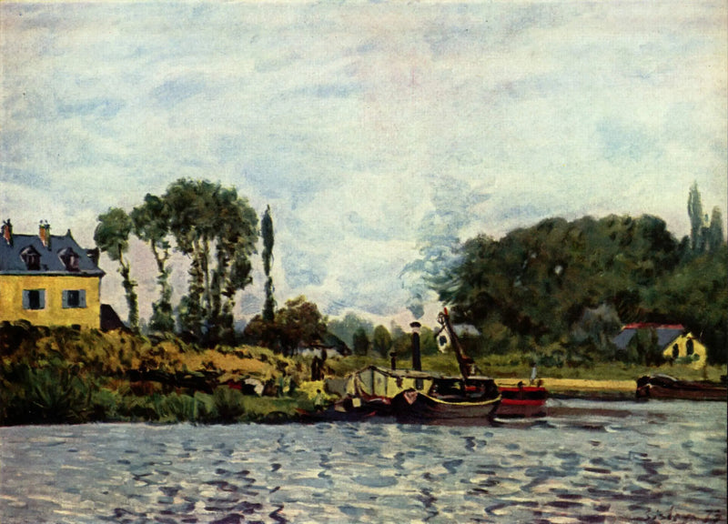 Botens bij de sluis van Bougival - Alfred Sisley