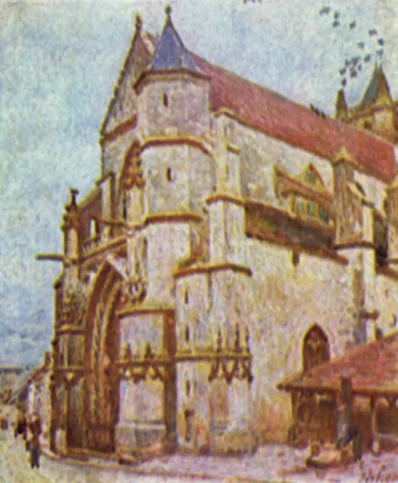 De Kerk van Moret, de middag - Alfred Sisley