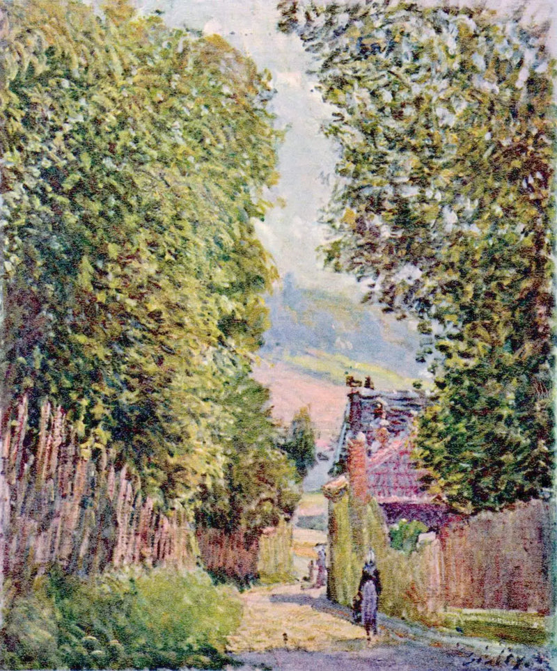 Een straat in Louveciennes - Alfred Sisley