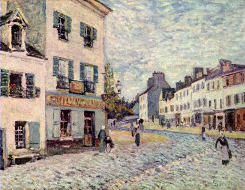 Een straat in Marly - Alfred Sisley