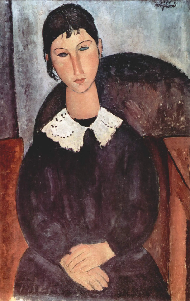 Elvire met witte kraag - Amedeo Modigliani