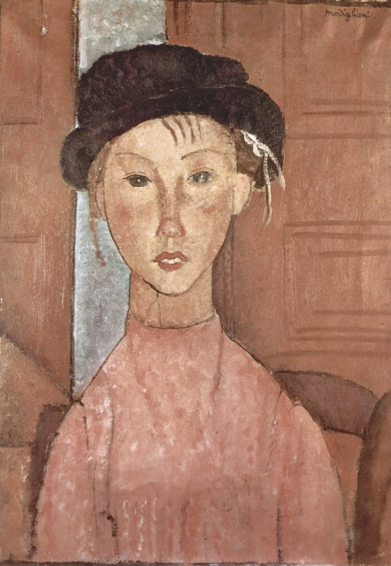Meisje met hoed - Amedeo Modigliani
