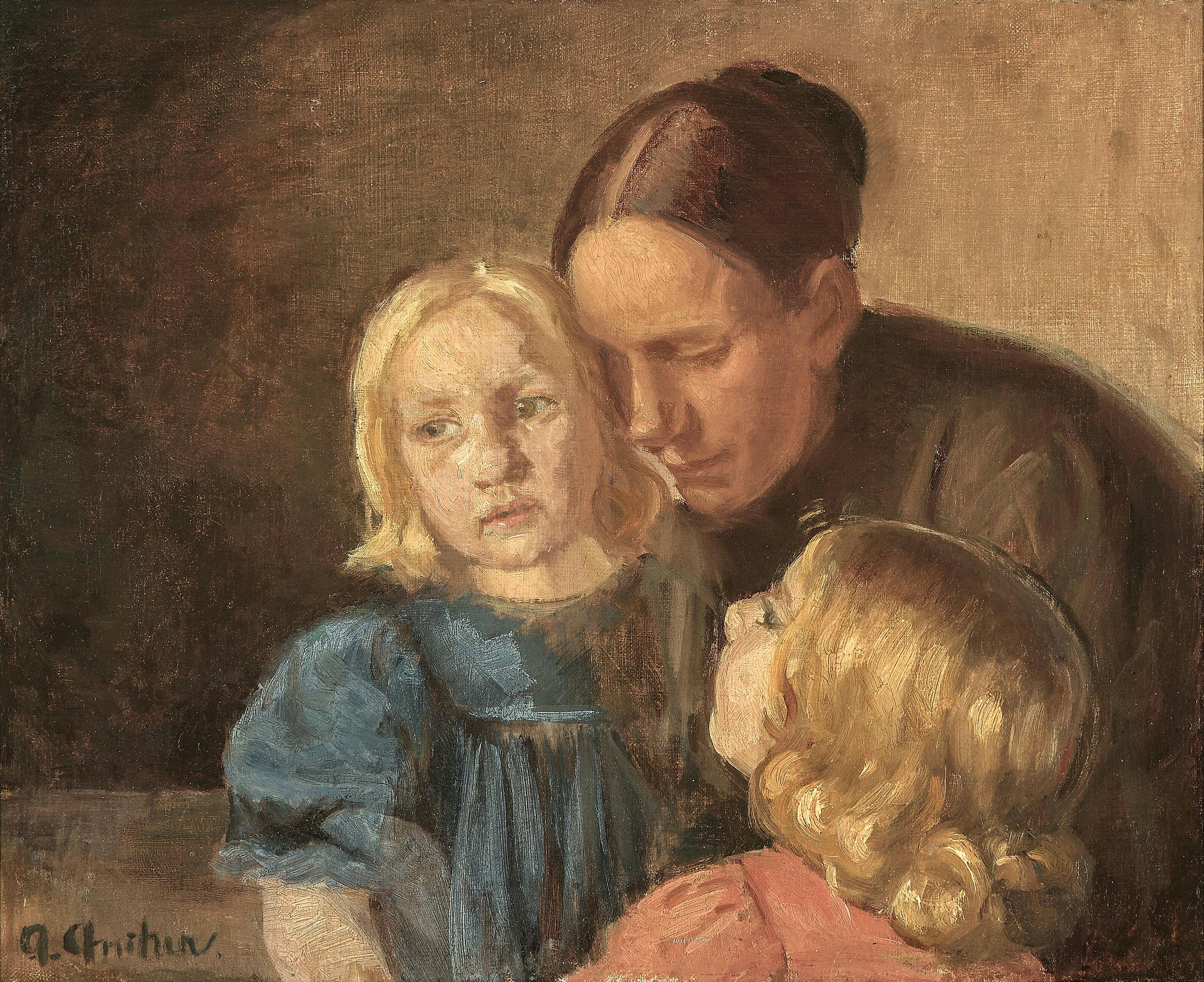 Une mère avec ses enfants. - Anna Ancher - Alpha Reproduction