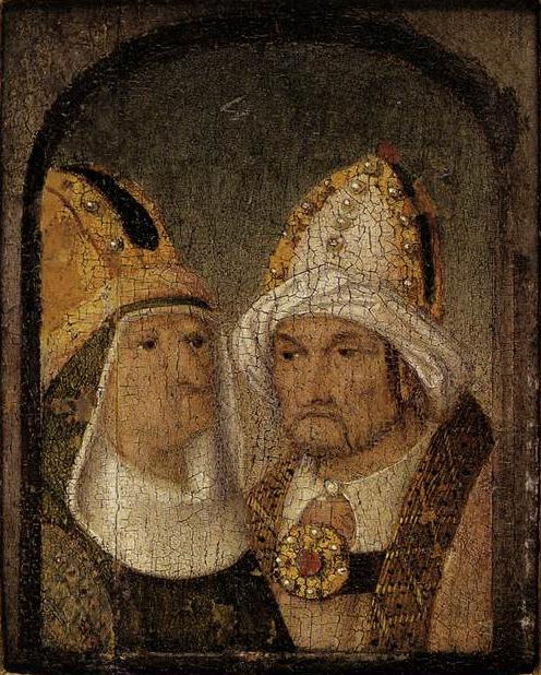 Twee mitrafiguren - Hieronymus Bosch
