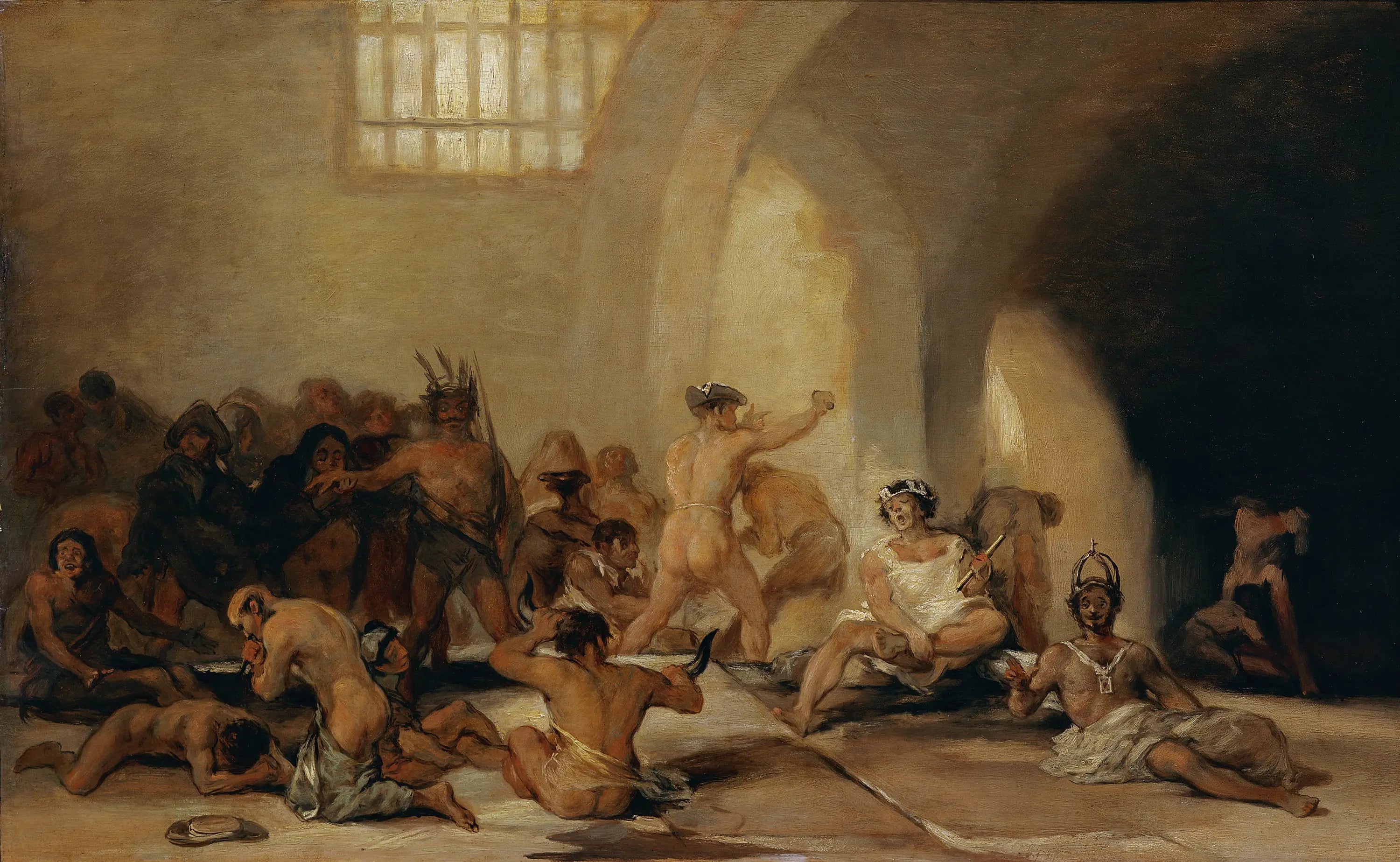 Reproduction du tableau « La maison de fous - Francisco de Goya » par Alpha Reproduction en peinture à l’huile