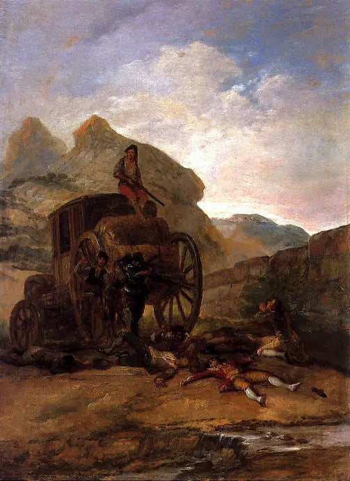 Overval door dieven - Francisco de Goya
