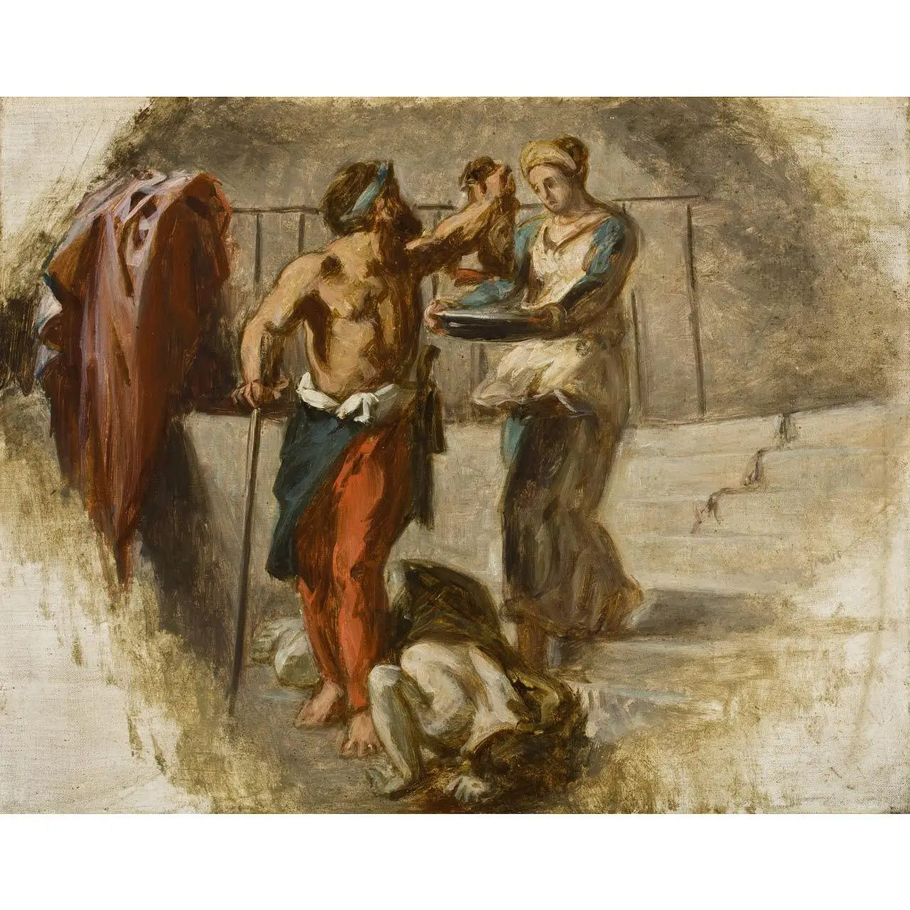 Reproduction du tableau « La Décollation de Saint Jean Baptiste - Eugène Delacroix » par Alpha Reproduction en peinture à l’huile