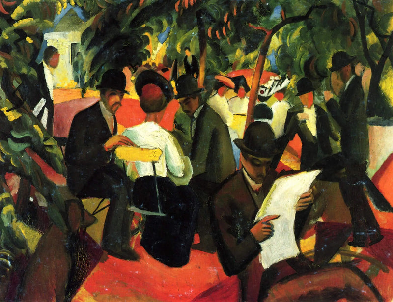 Restaurant van de tuin - August Macke
