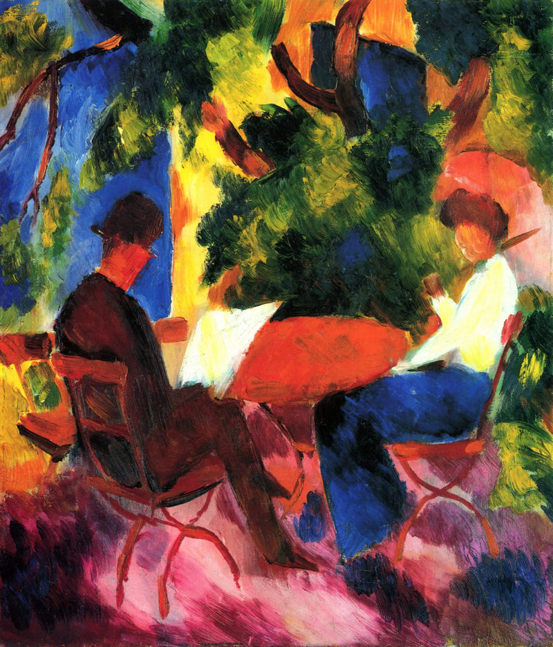 Koppel aan de tuintafel - August Macke