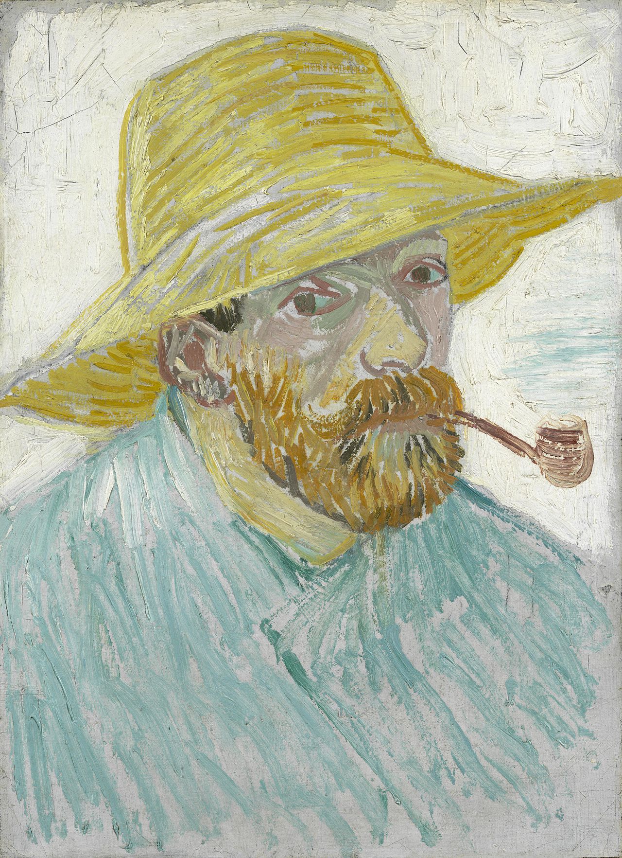 🎨 Zelfportret met strohoed en pijp – Vincent van Gogh