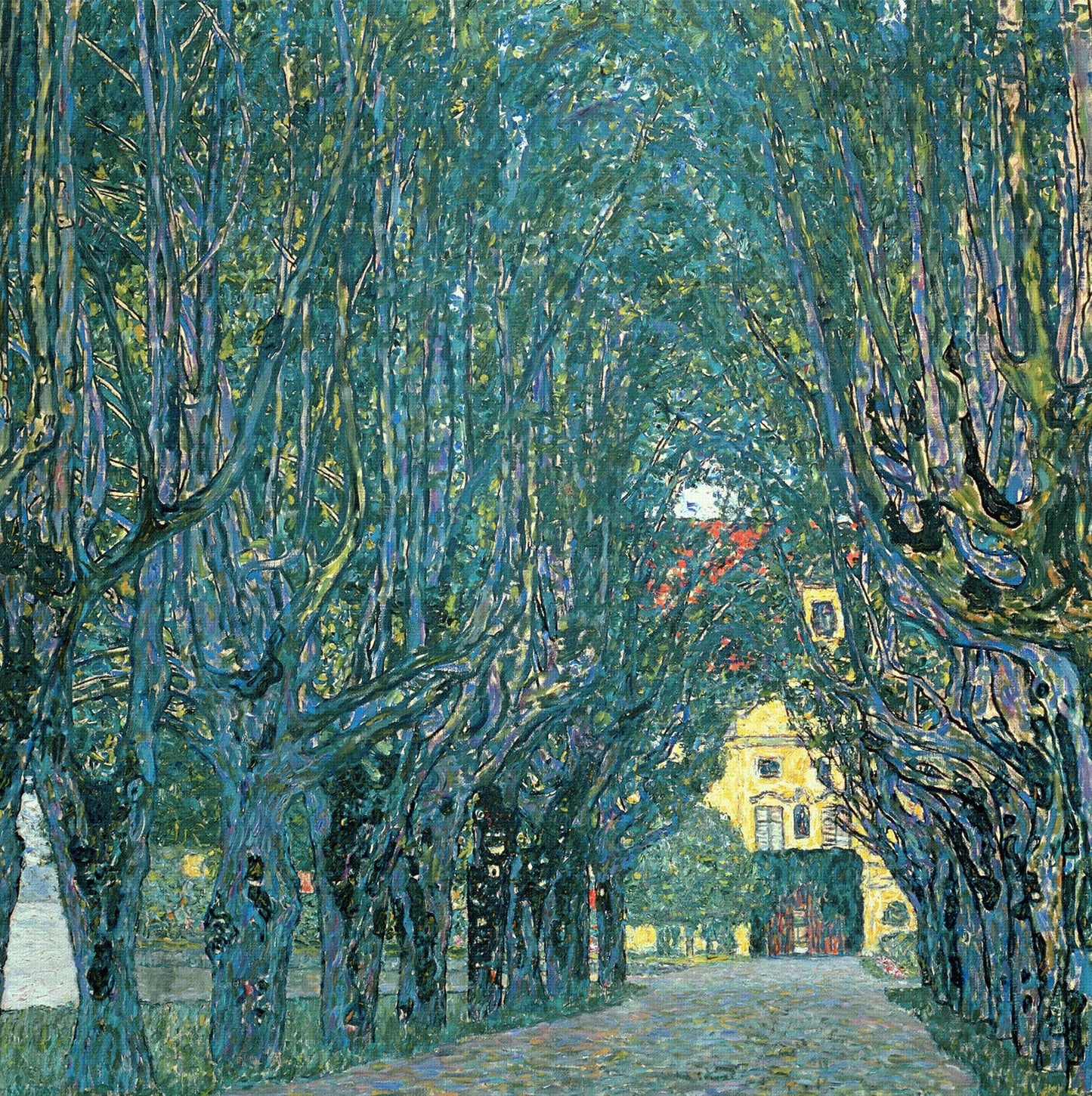 🌳✨ Laan in het park van Schloss Kammer – Gustav Klimt (1912)