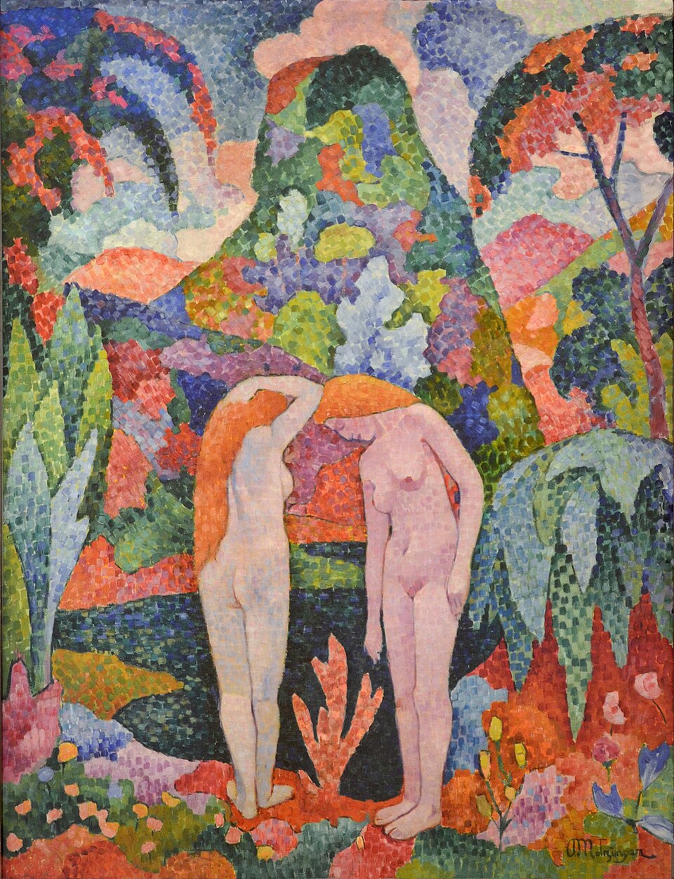 Badende vrouwen, Twee naakten in een exotische tuin – Jean Metzinger