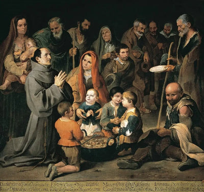 Saint Didaque d’Alcalá nourrissant les pauvres - Bartolomé Esteban Murillo - Alpha Reproduction