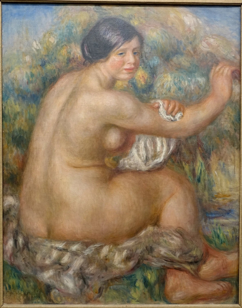 Banhista die haar rechterarm afdroogt - Pierre-Auguste Renoir