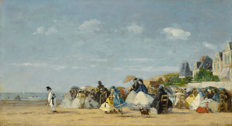 Het strand van Trouville - Eugène Boudin