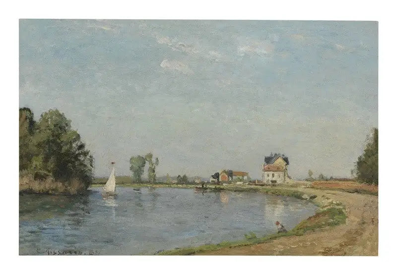Oever van de rivier - Camille Pissarro