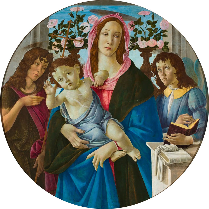 Maagd met Kind met Sint-Jan de Doper en een engel - Sandro Botticelli