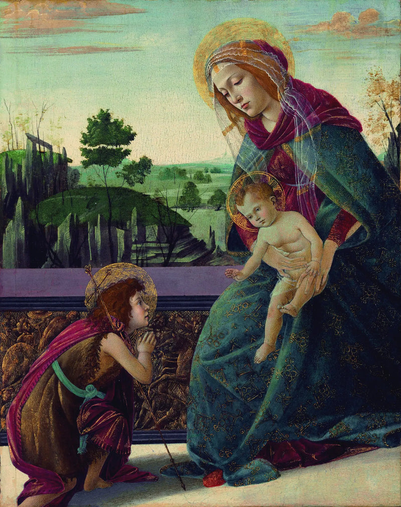 Maagd met Kind en de jonge Sint-Jan de Doper - Sandro Botticelli