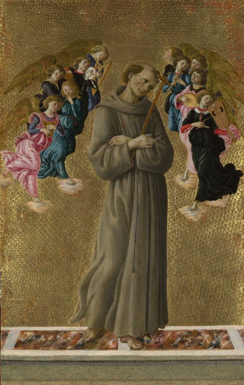 Franciscus van Assisi met engelen - Sandro Botticelli