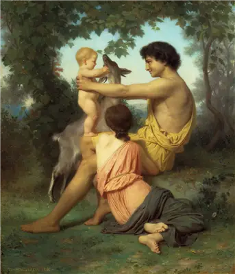 Idylle: Familie van de Antiek/Arcadië - Bouguereau